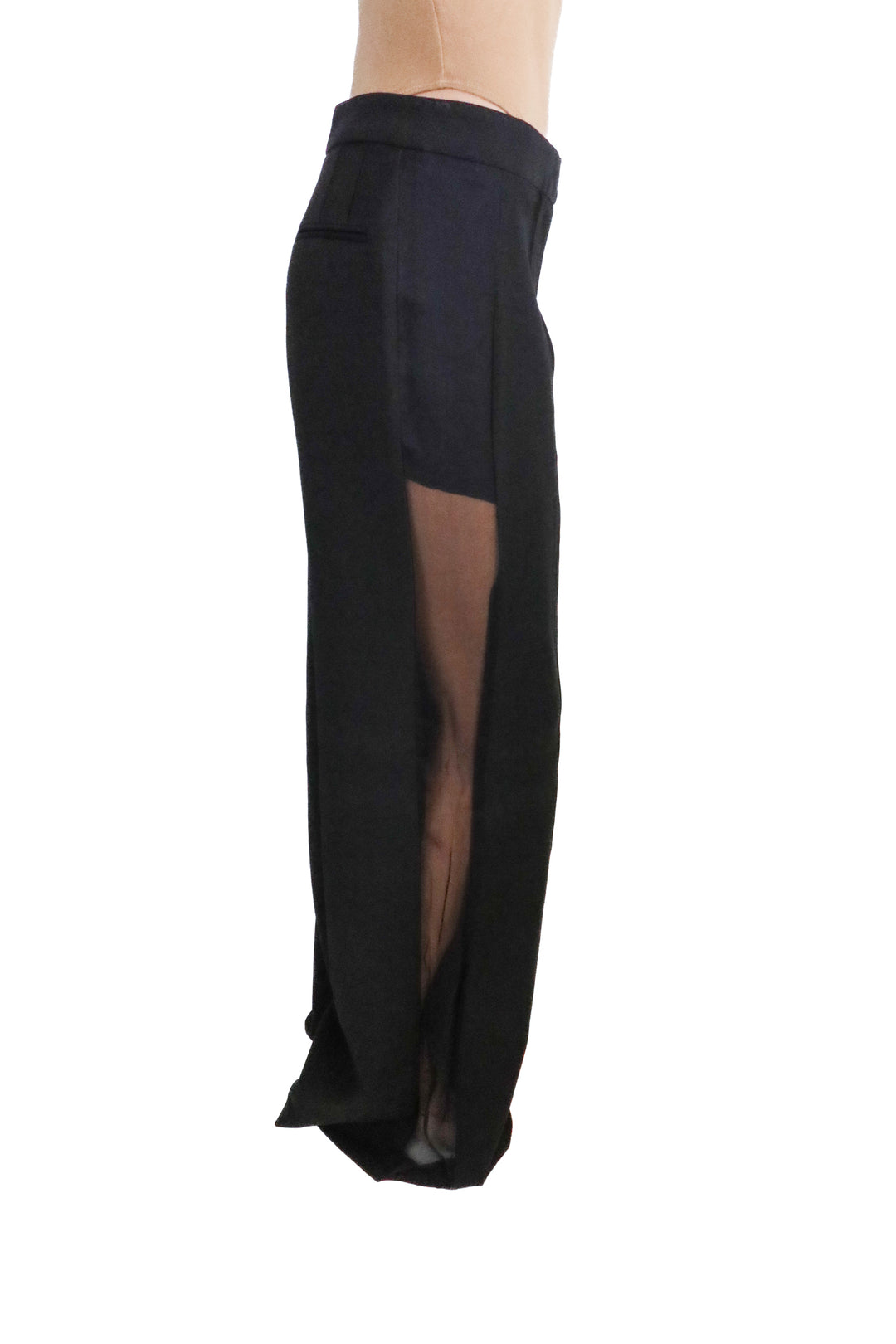 Adam Lippes Black Wide Leg Sheer Side Pants (2; retail $1,390)