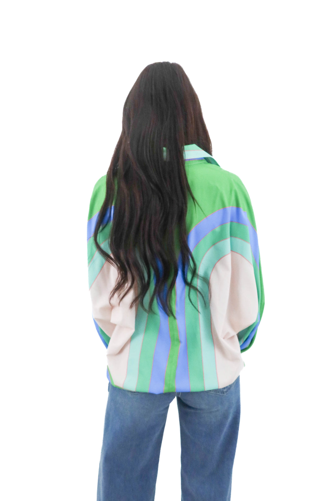 ciebon blue and green patterned top nwt  (m; Retail $145)