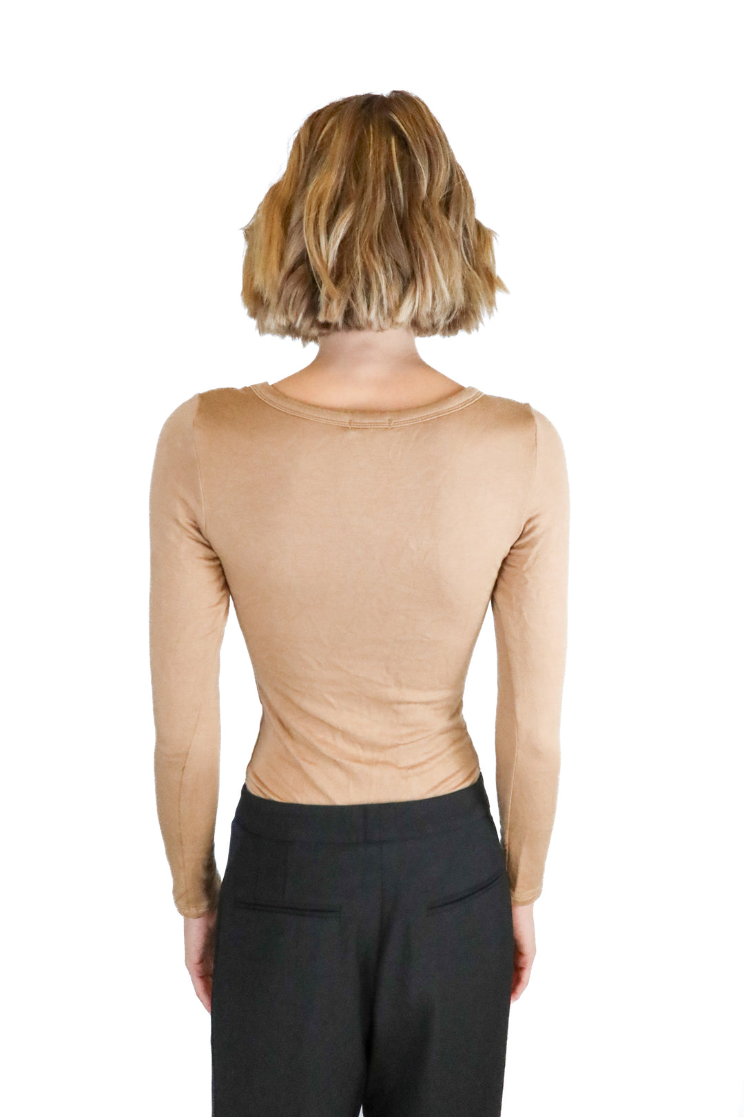 bleu salt brown long sleeve bodysuit (1; retail $100)