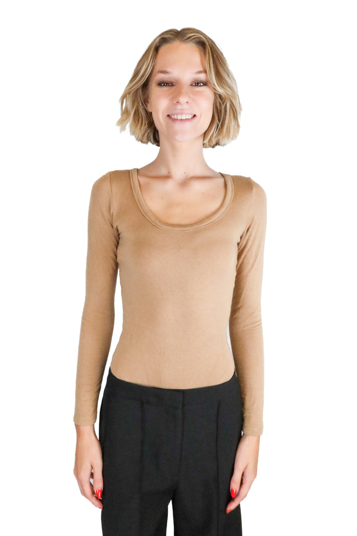 bleu salt brown long sleeve bodysuit (1; retail $100)