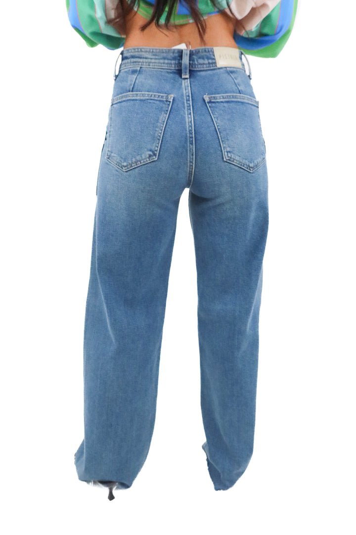 pistola light flare leg jeans (25; retail $198)