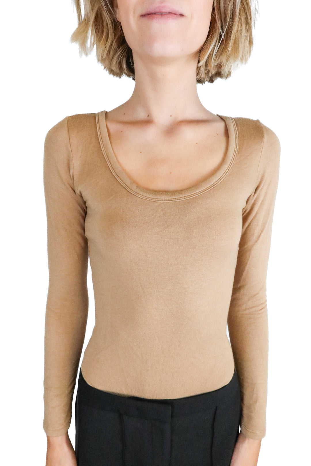 bleu salt brown long sleeve bodysuit (1; retail $100)