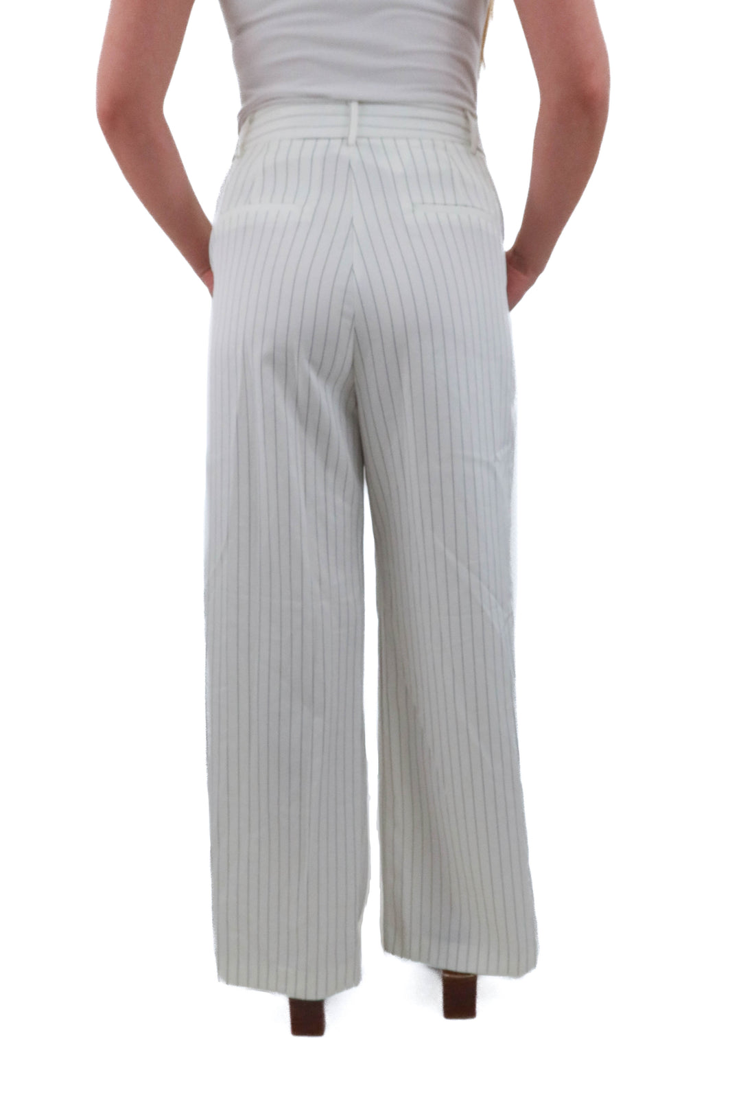 alexia admor white pinstripe trousers NWT (10; retail $180)