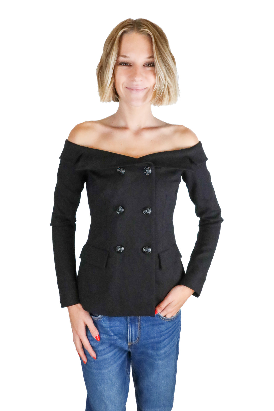 l'agence black elbow sleeve blazer NWT (2; retail $585)