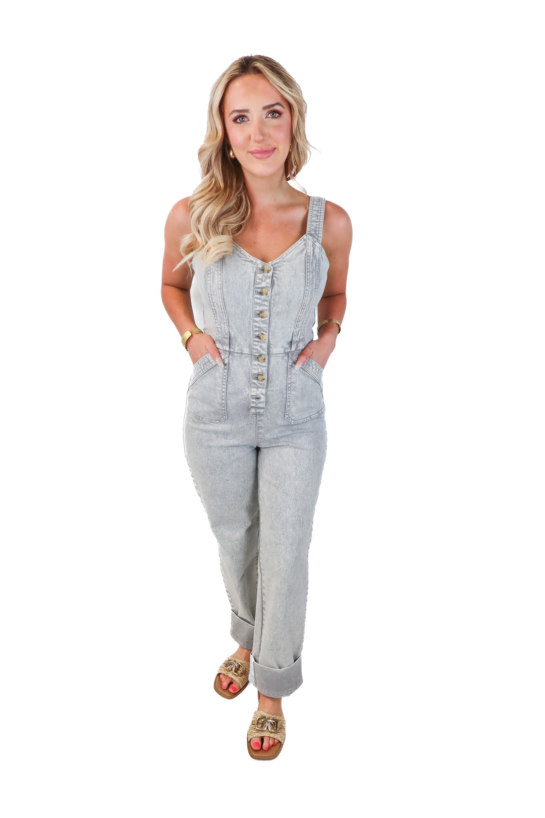 Faherty grey denim jumpsuit NWT (s; retails for $178)