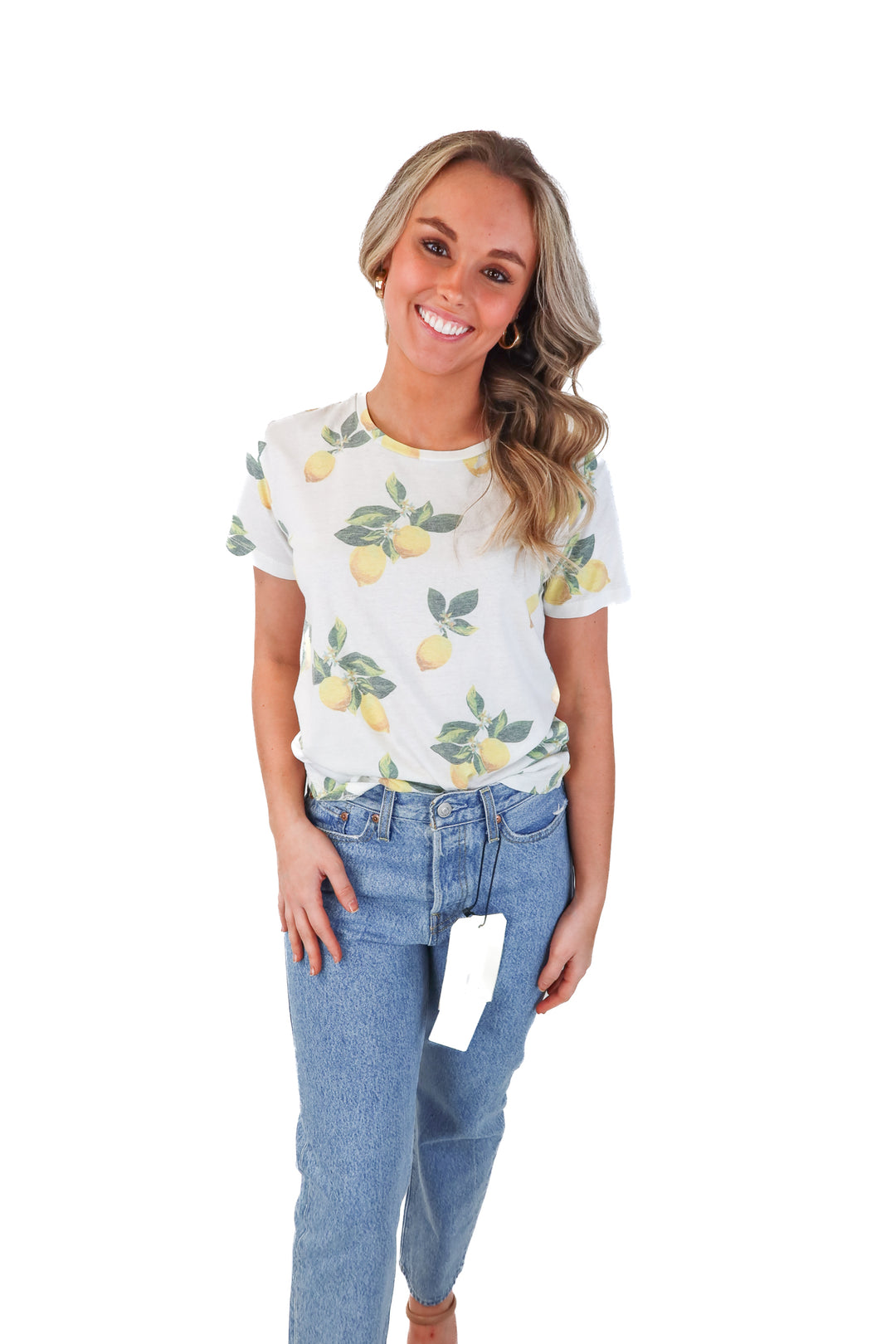 Chaser lemon short sleeve top (s)