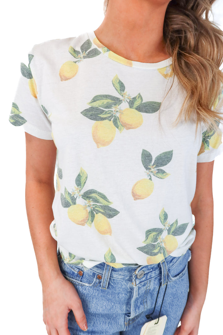 Chaser lemon short sleeve top (s)