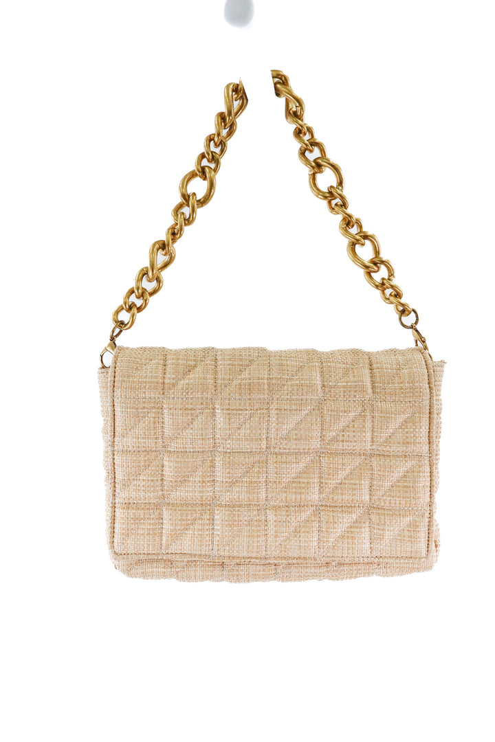 Zara rattan and gold chain bag