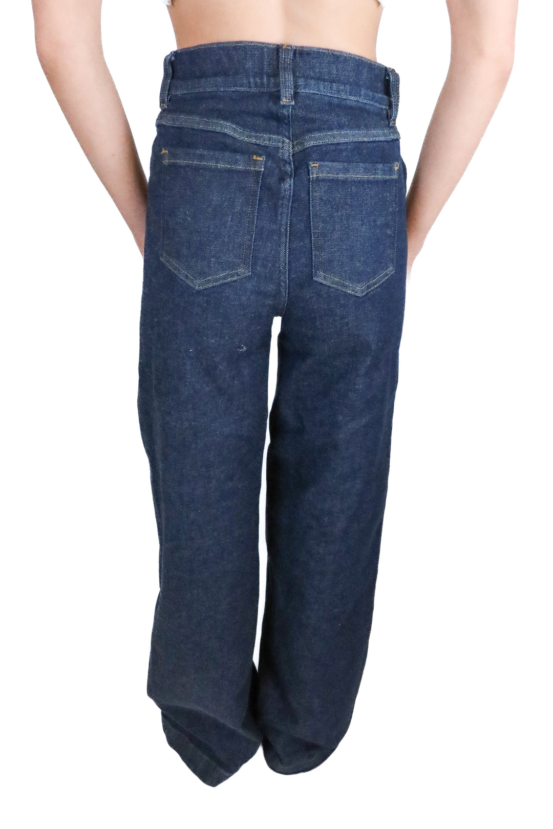 Spanx Dark Wash Stretch Wide Leg Jeans (XS; retail $148)