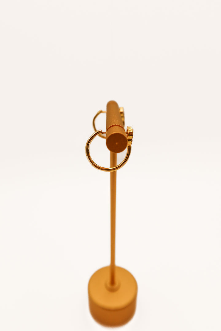 Gold mini Disney diamond hoop earrings