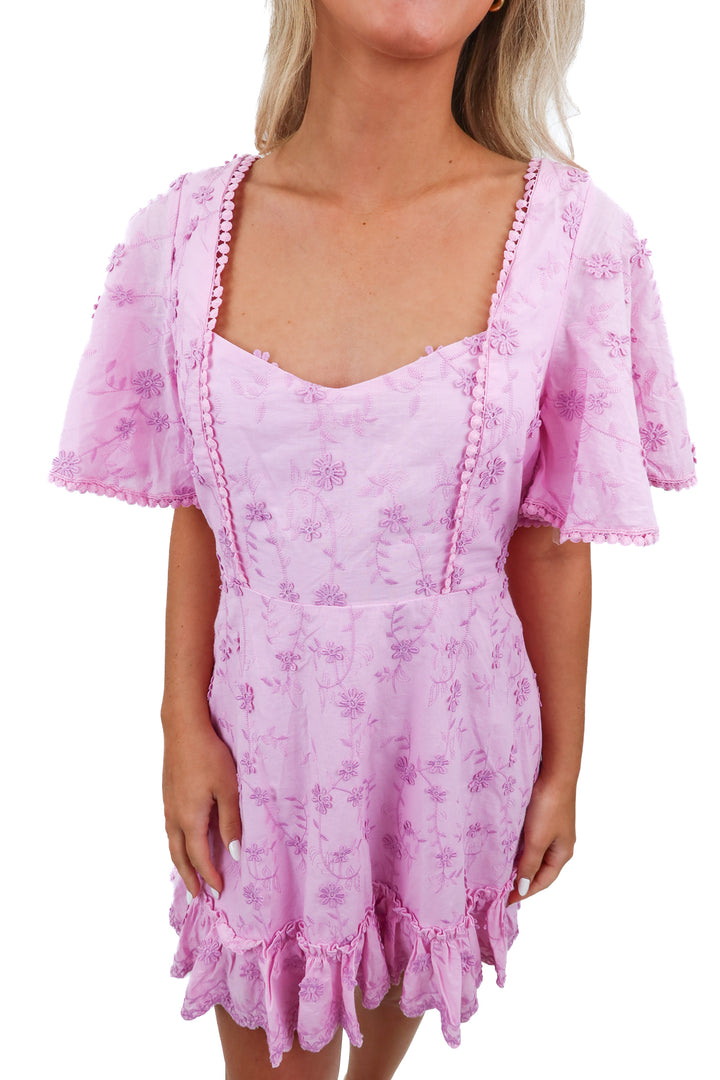 showpo purple floral mini dress NWT (6)