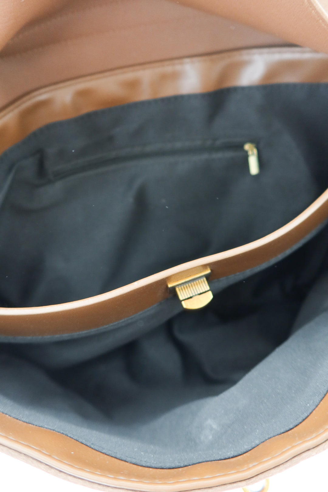 Brown faux suede and leather crossbody