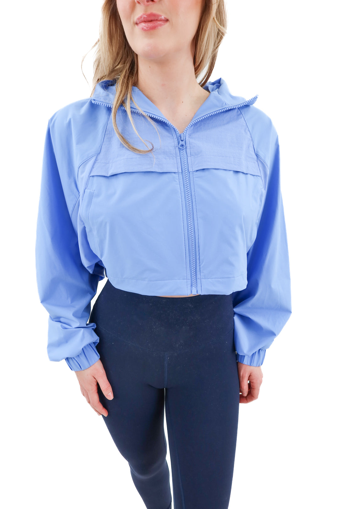 alo periwinkle jacket (s; retail $168)