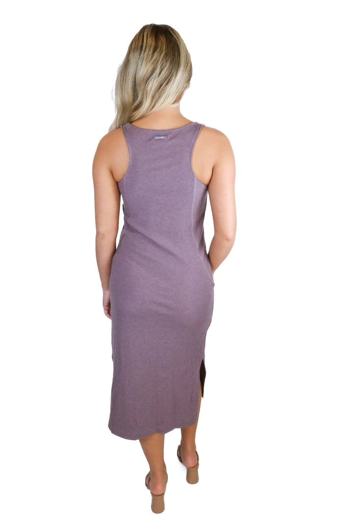 Travis Mathew Lavender Heather Ribbed Midi Dress NWT (XS; retail $134)