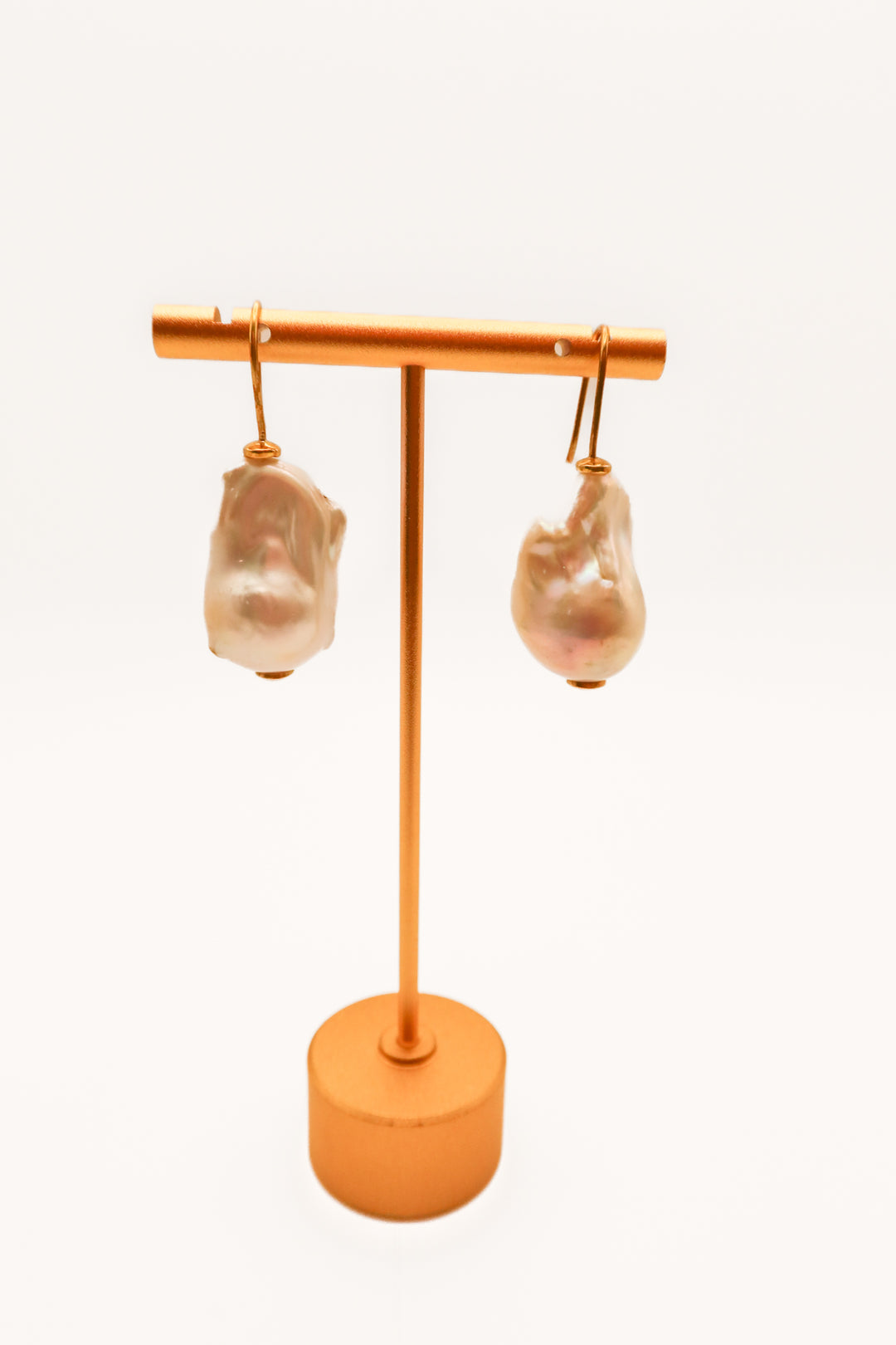 Iridescent baroque pearl earrings