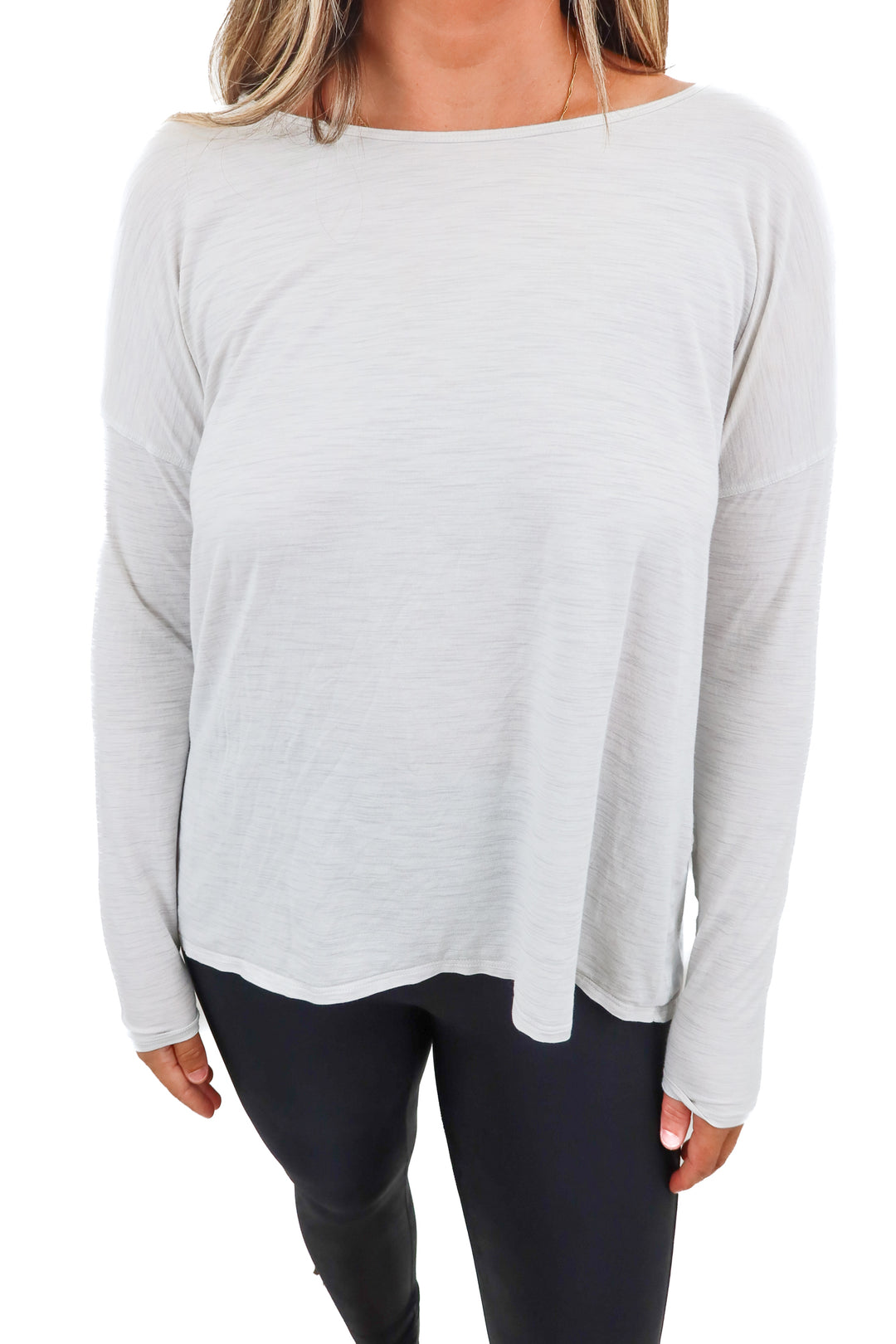 lululemon white heathered cross back top (6*)