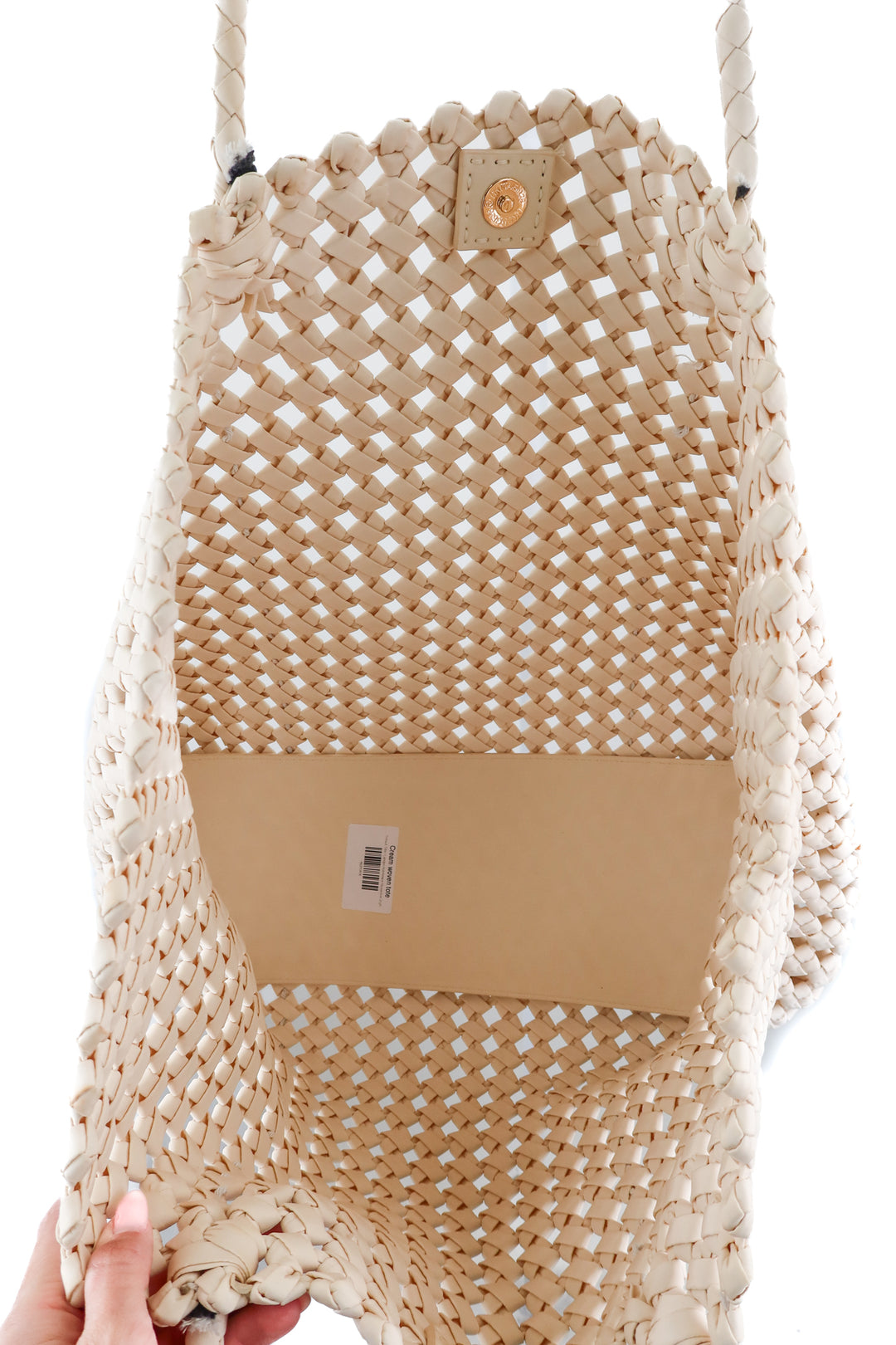 Sol and Selene Cream woven tote