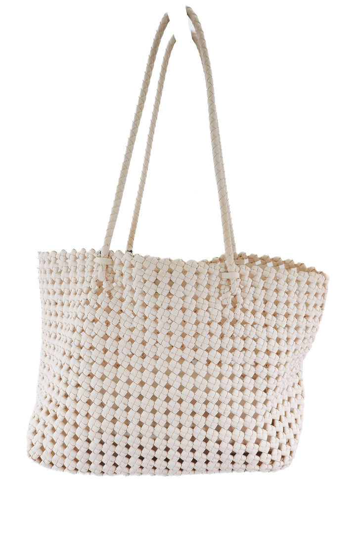 Sol and Selene Cream woven tote