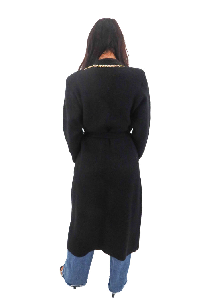 retrofete black and gold chain cardigan (m; retail $450)