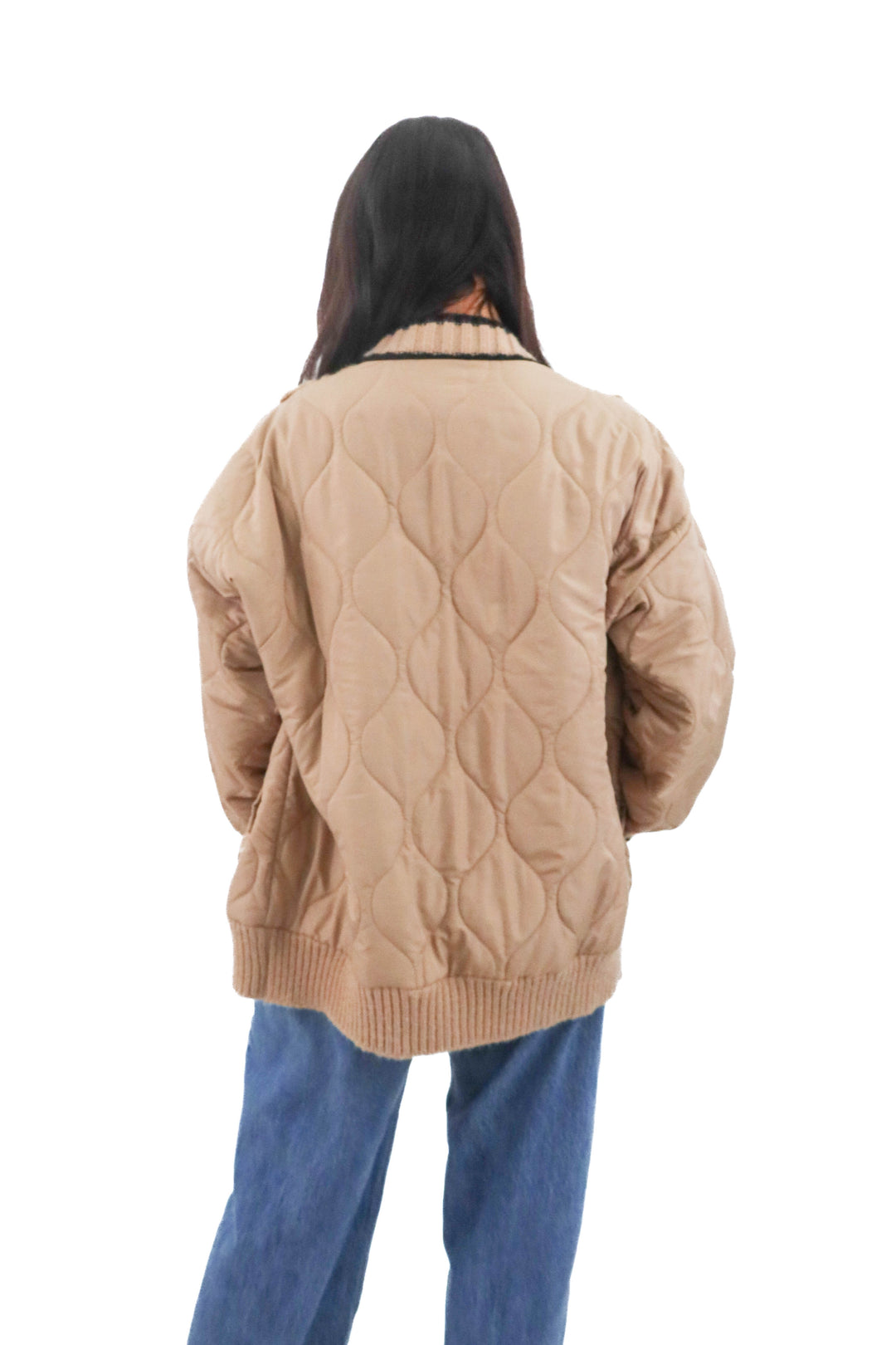 commense brown quilt coat (l; retail $85)