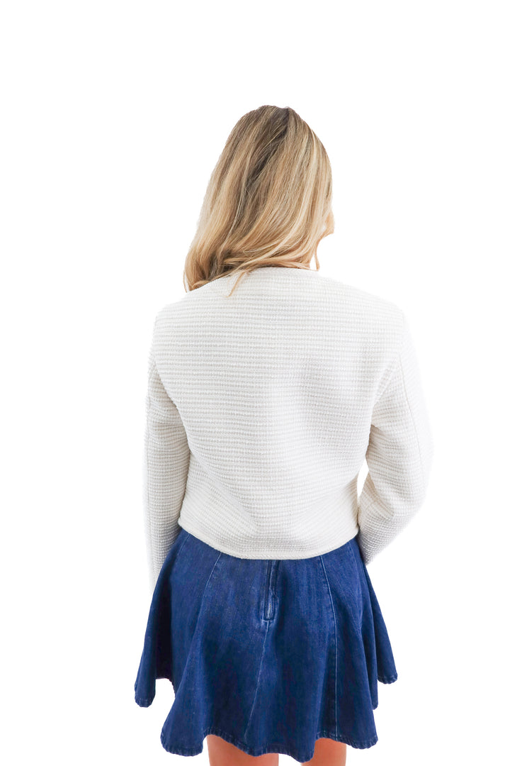 abercombie & fitch cream woven cropped jacket (s; retail $90)