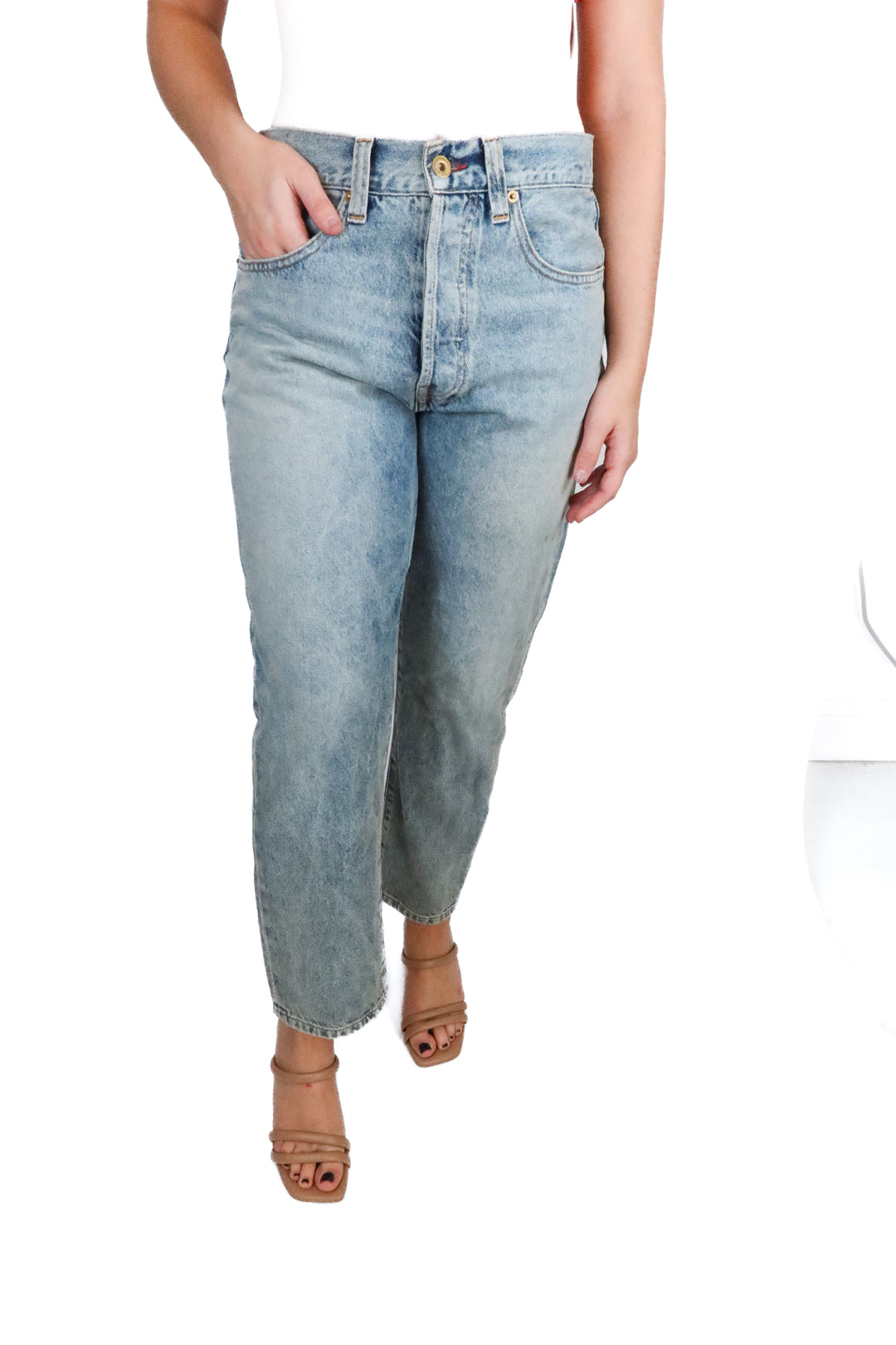 Ace Harper Med Wash High Waist Straight Jeans (29; retail $124.95)