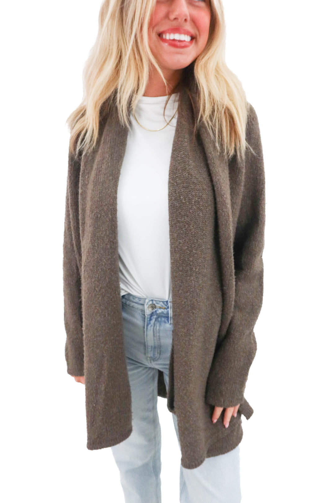 vince brown silk blend cardigan (m; retail $398)