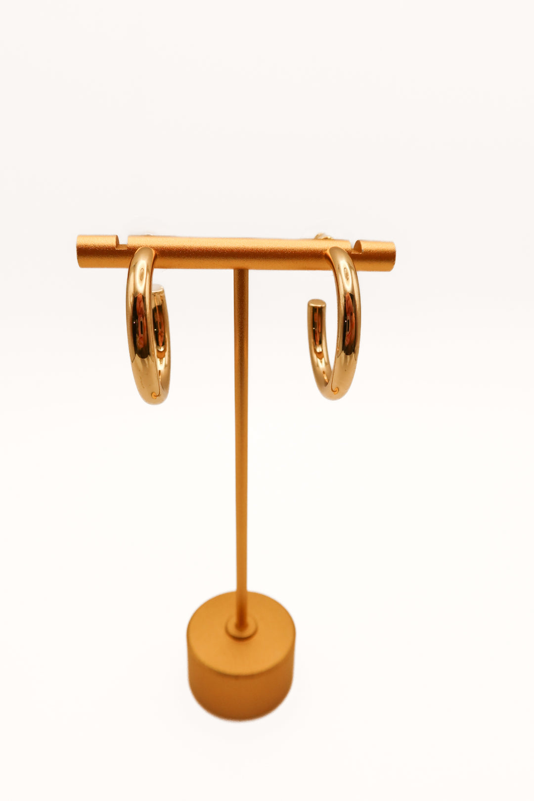 Gold medium open hoop earrings
