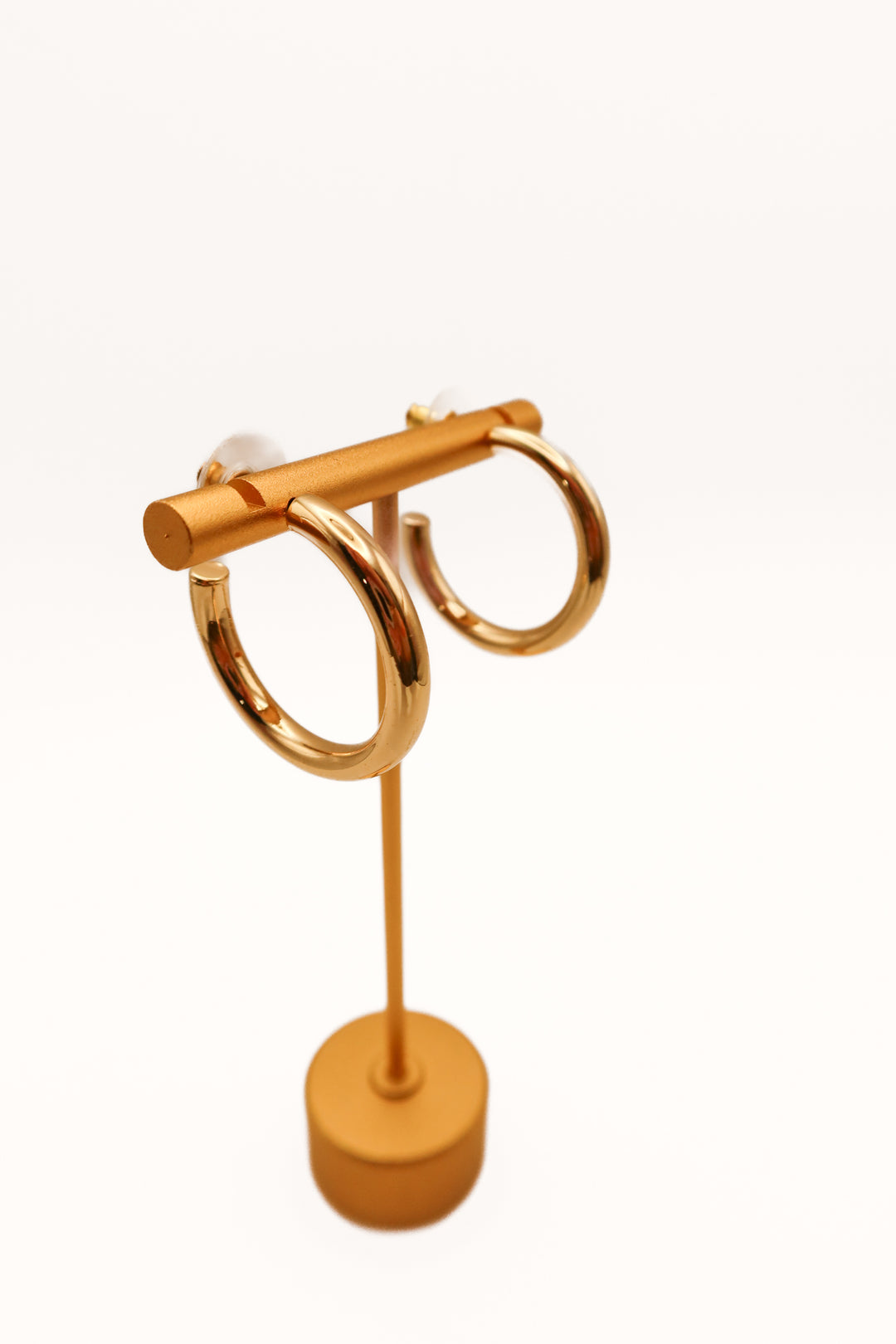 Gold medium open hoop earrings