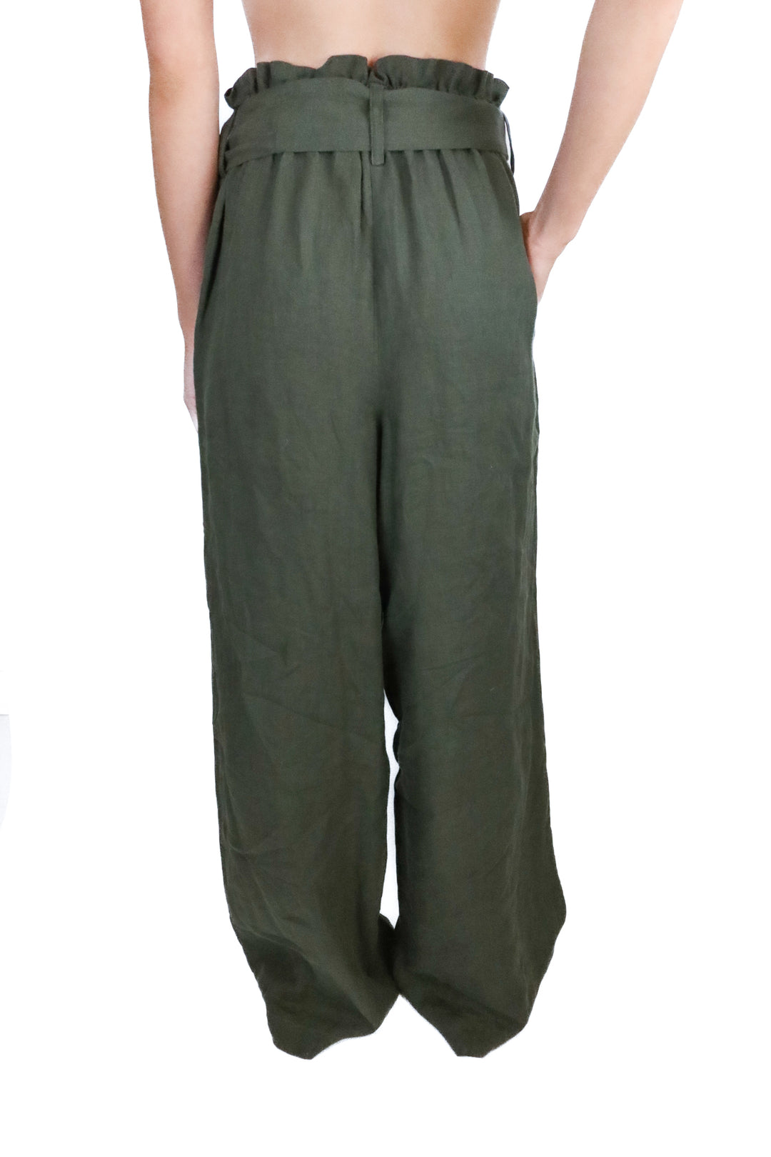 Asceno olive green linen wide leg pants (s; retail $295)