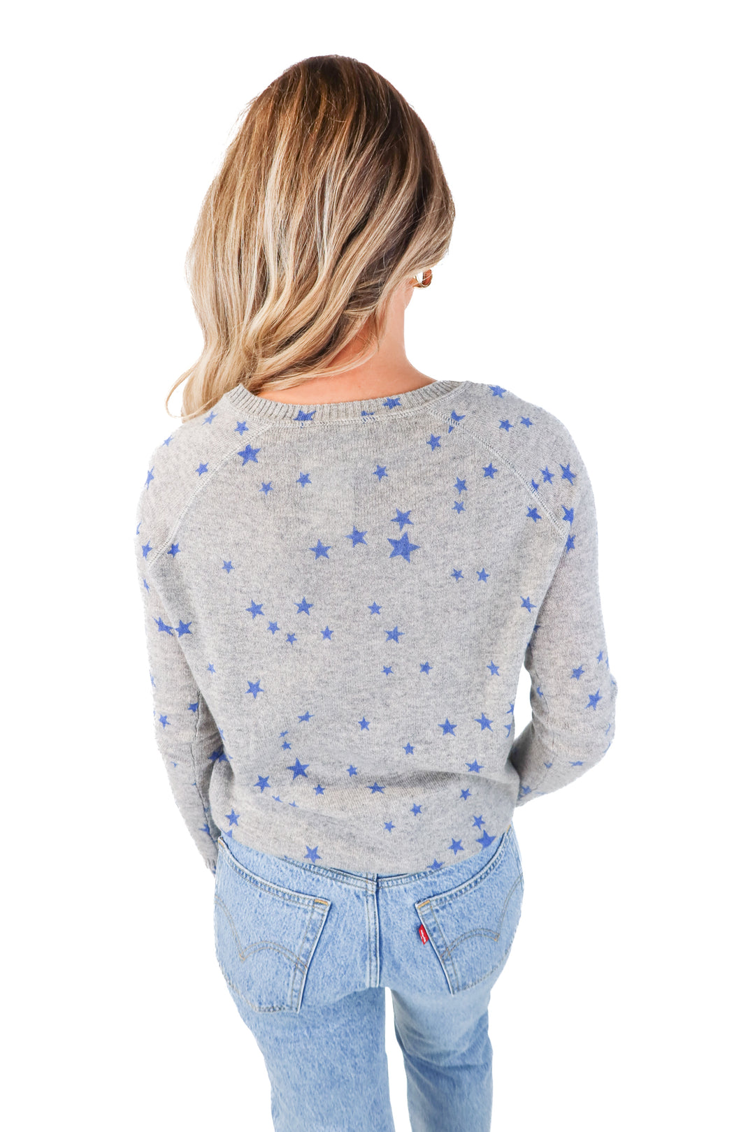 Autumn Cashmere Grey/Blue Star Sweater (XS)