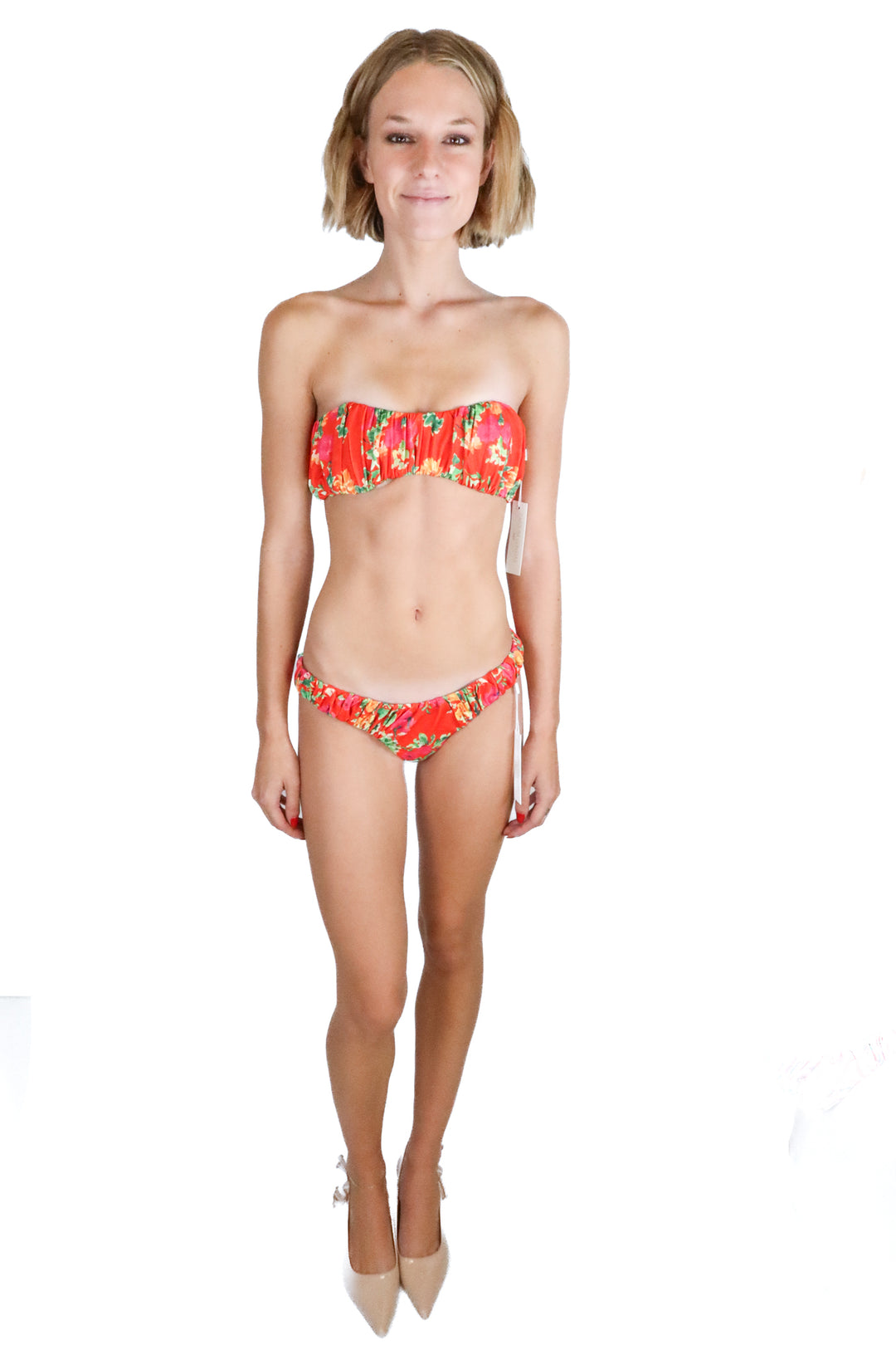 Caroline Constas orange floral bathing suit NWT (XS; $350)