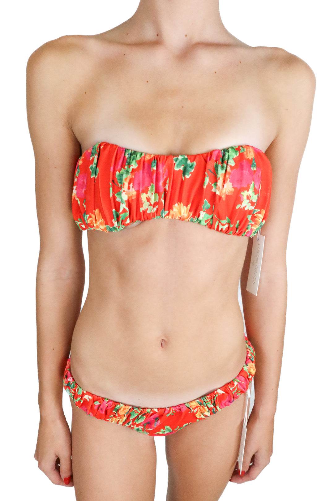 Caroline Constas orange floral bathing suit NWT (XS; $350)