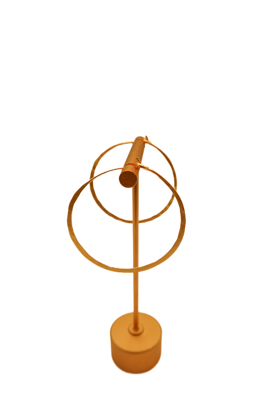 Hammered gold medium hoop earring