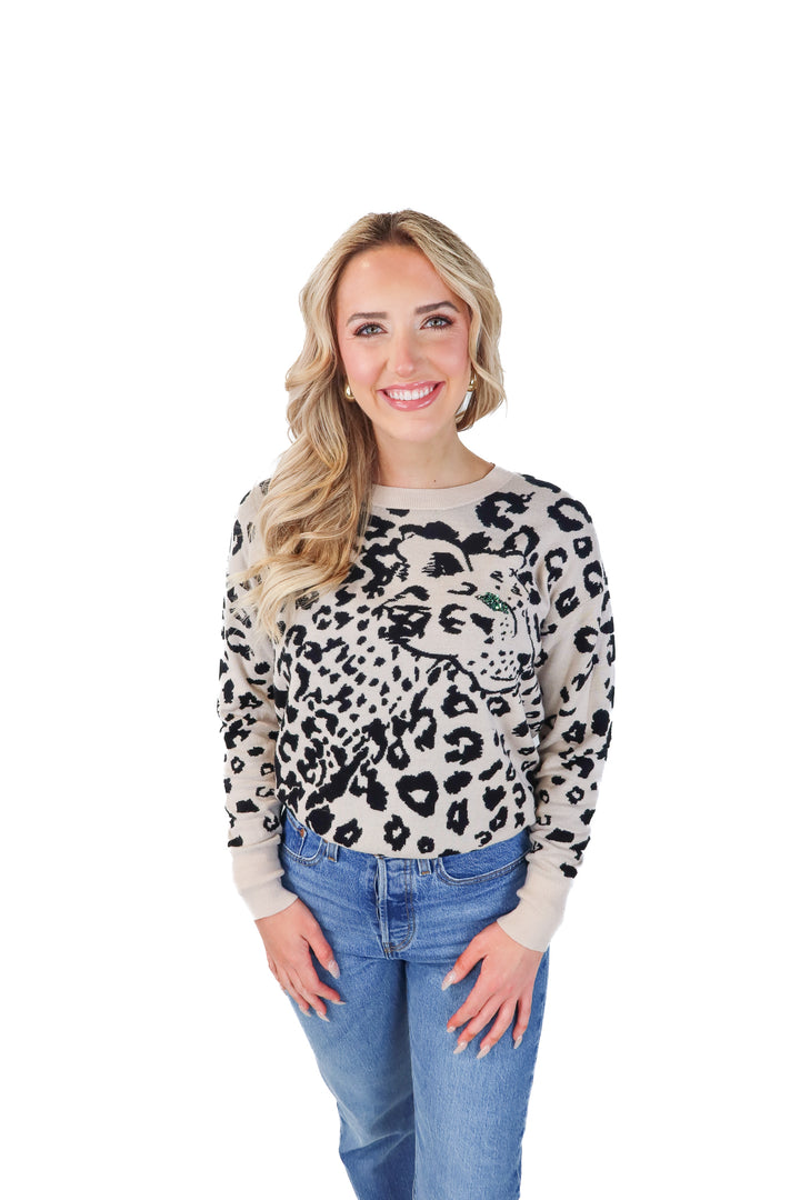 Rebecca taylor leopard sweater (xs)