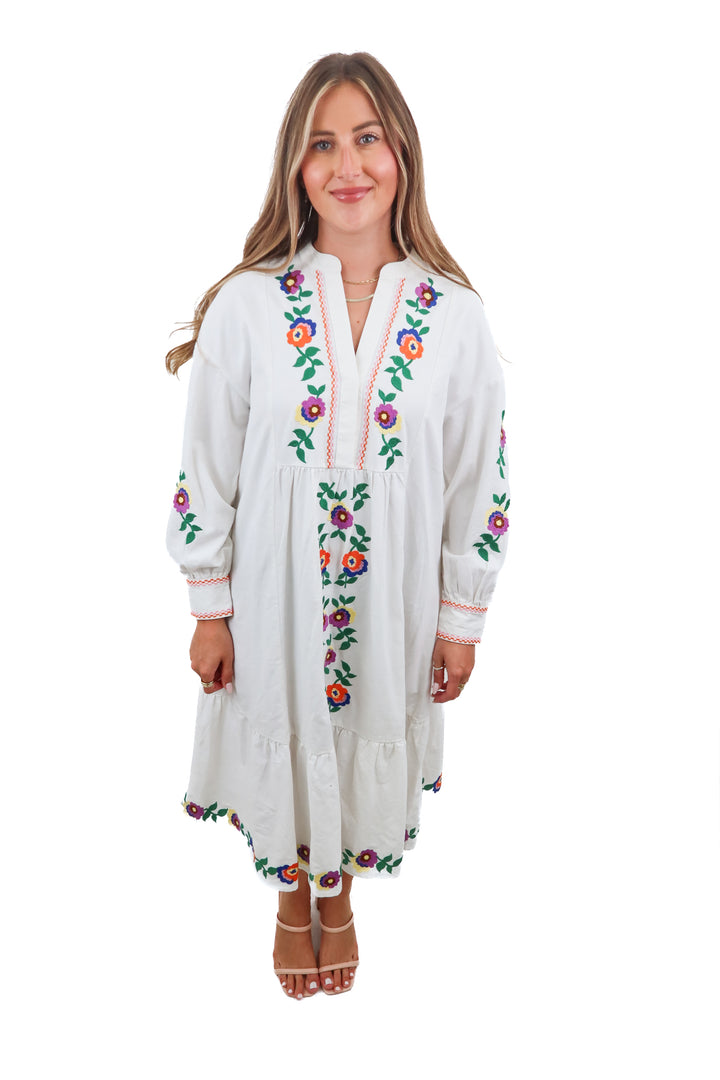sezane white denim floral maxi dress (36)