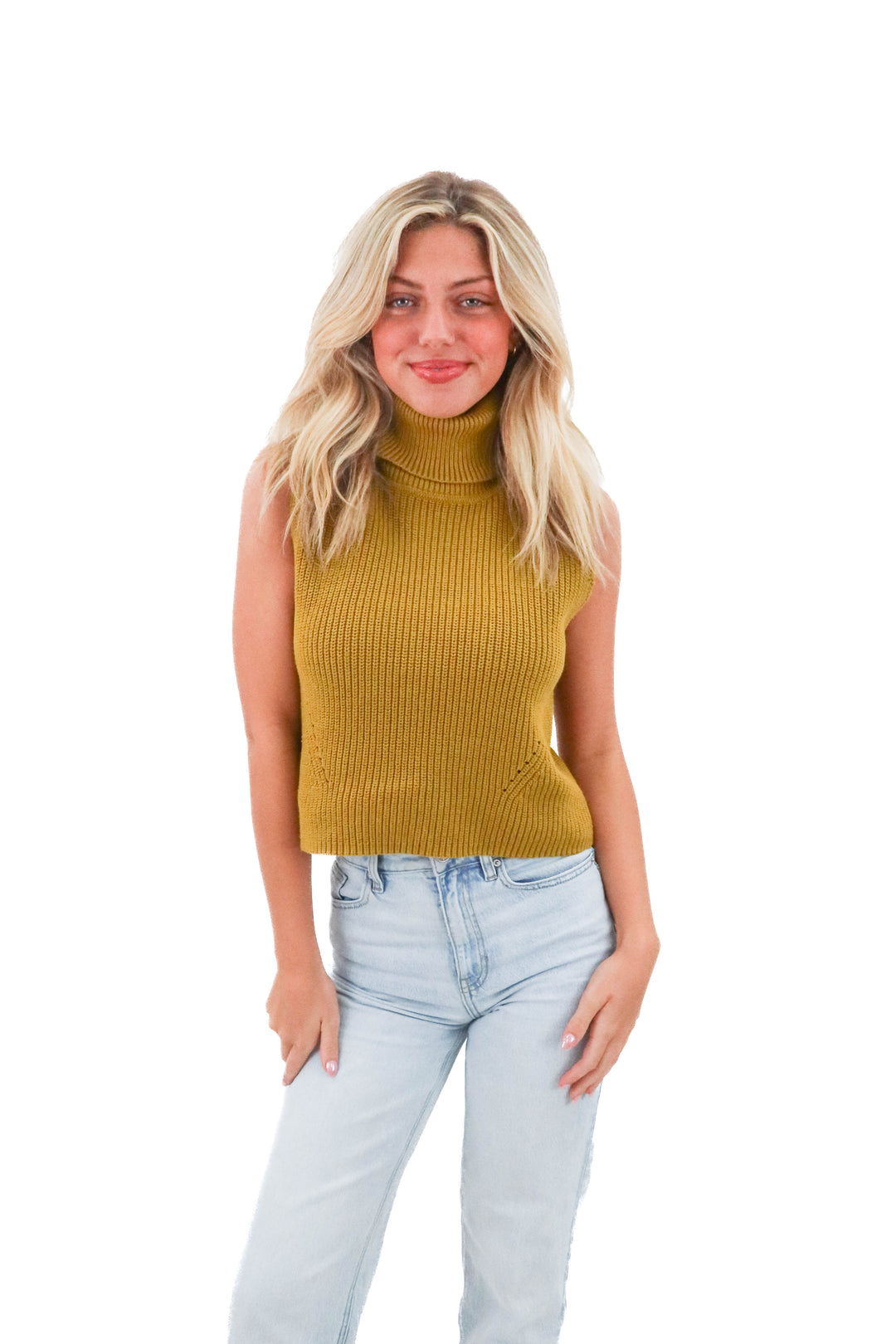 french connection yellow turtle neck sweater (s; retail $90)
