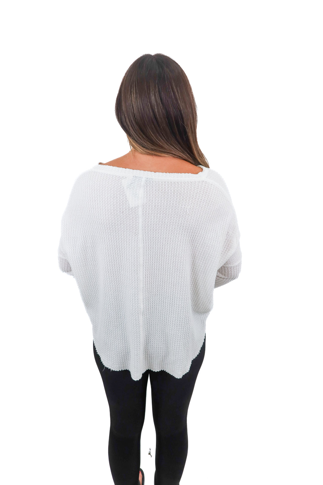 out from under white waffle knit top (XS)*