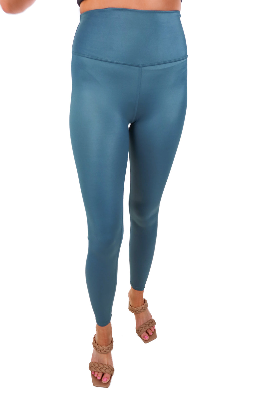 Alo blue metallic leggings (s)
