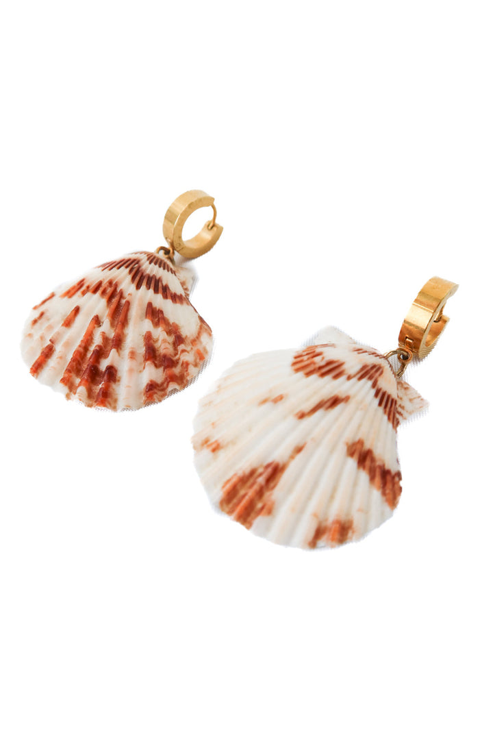reshelled seashell marble seashell earrings (retail $105)