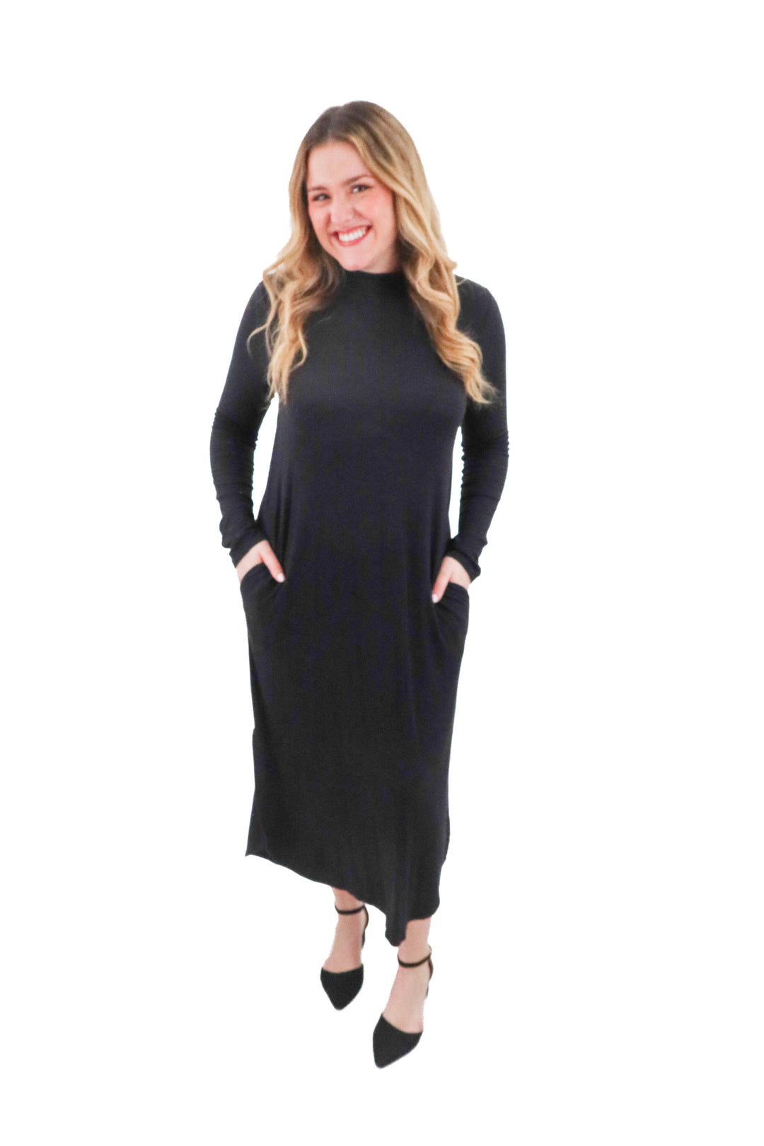 show me your mumu long sleeve black fitted dress (l; retail $188)