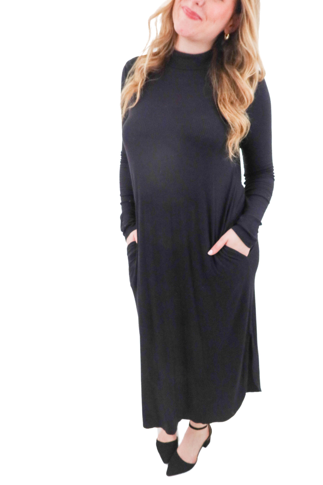 show me your mumu long sleeve black fitted dress (l; retail $188)