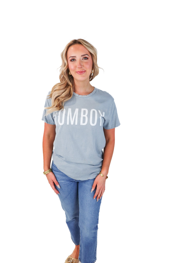 Blue tomboy graphic tee (m)