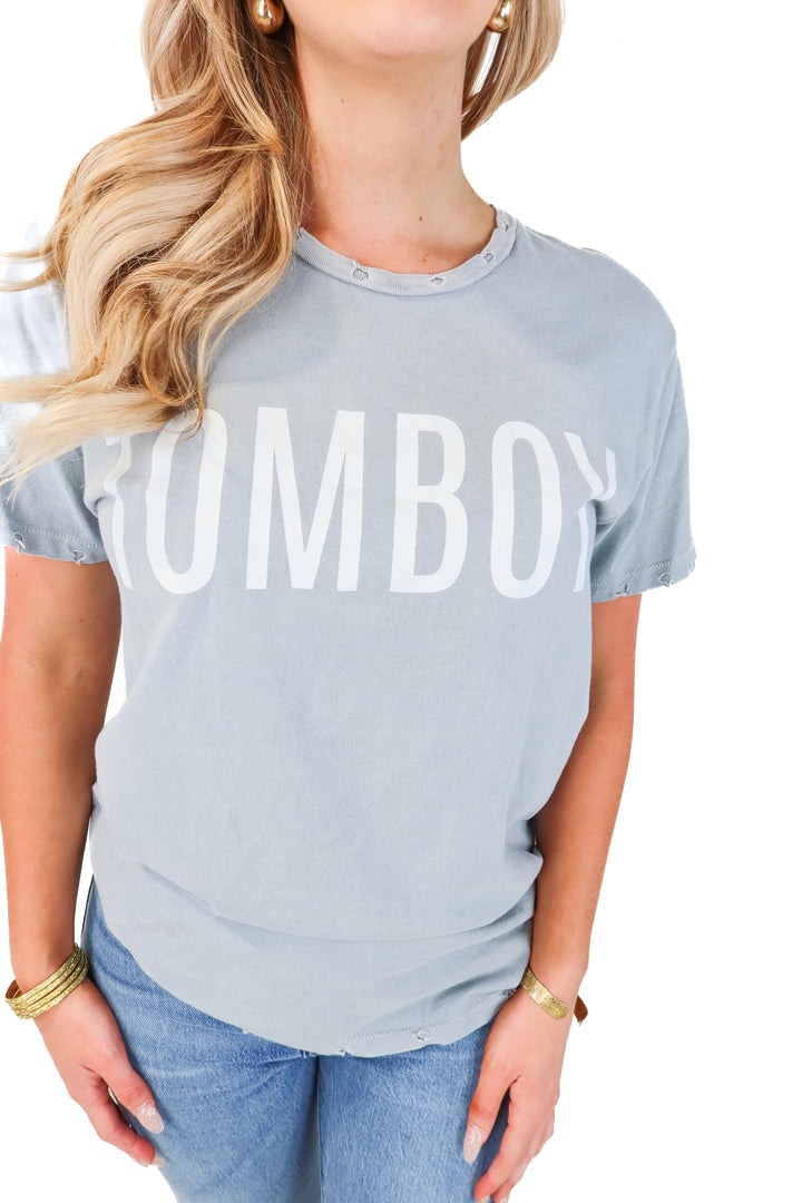 Blue tomboy graphic tee (m)