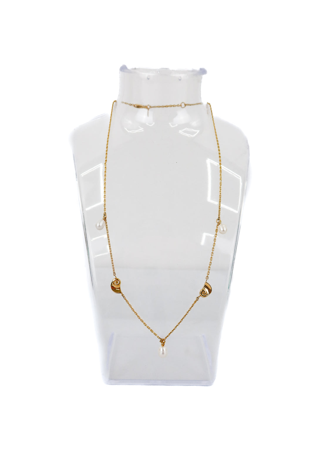 jenny bird gold pearl/seashell necklace (retail $118)