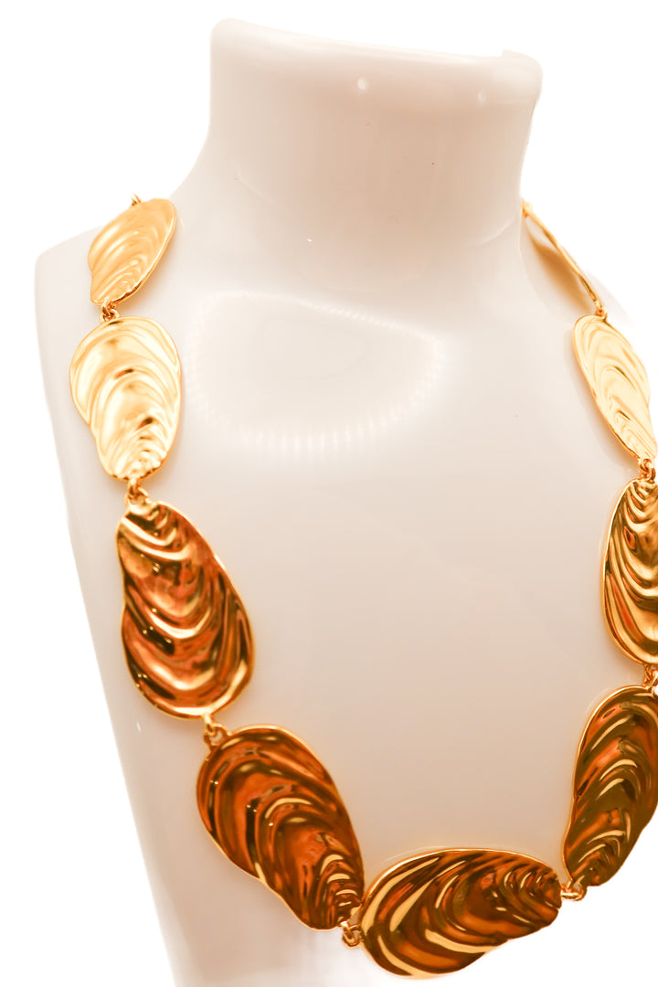 J.crew gold flat oval necklace