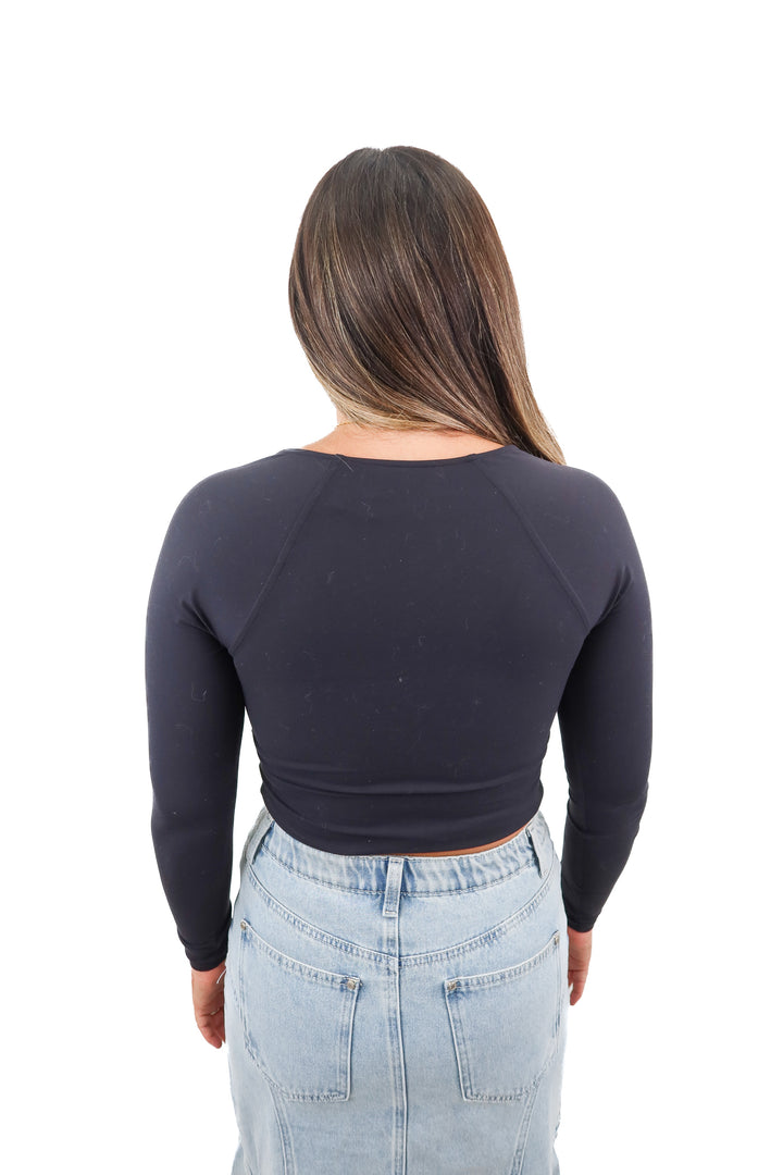 all in motion black corset active top (m)