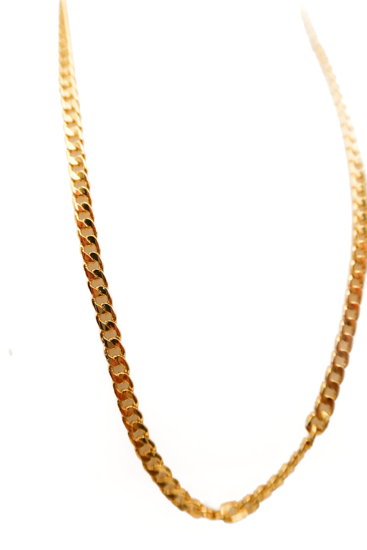 Gold small chain link necklace