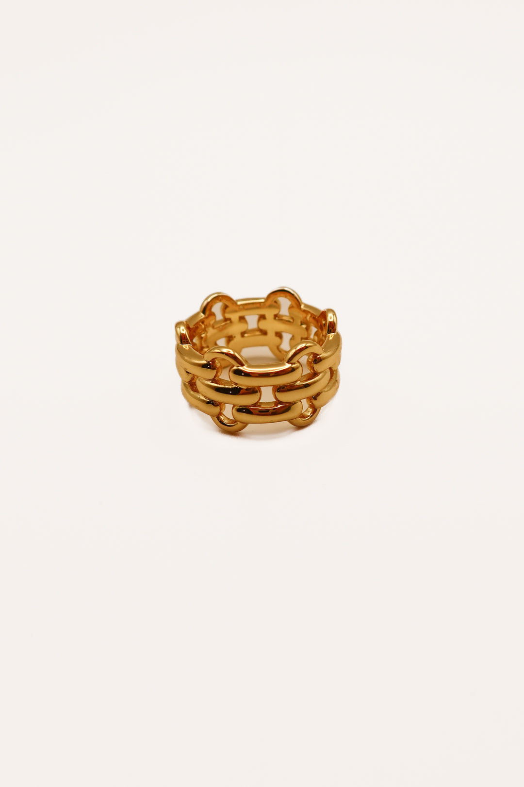Gorjana gold watch chain link ring (8; retail $60)