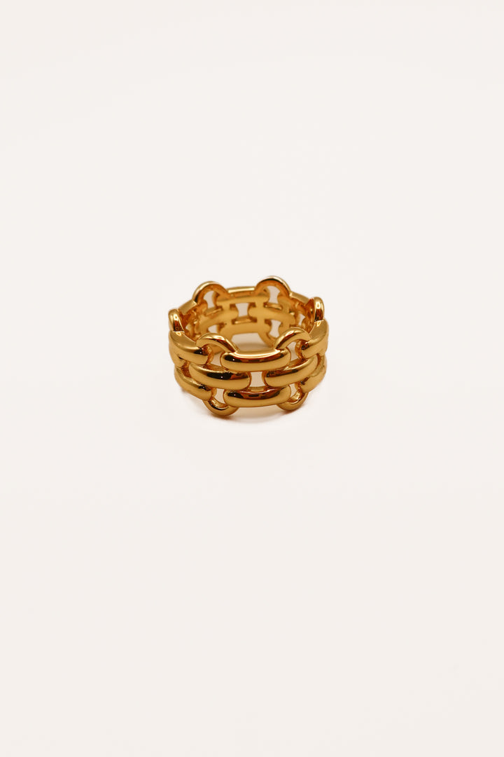 Gorjana gold watch chain link ring (8; retail $60)